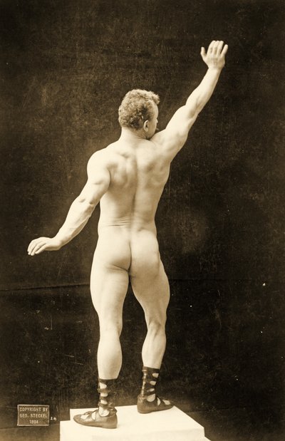 Eugen Sandow, in classical ancient Greco-Roman pose, c.1894 by George Steckel